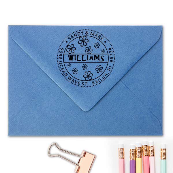 Hibiscus Flower Address Stamp