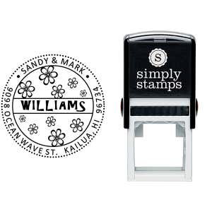 Hibiscus Flower Address Stamp Body and Design