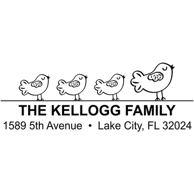 4 Birds Address Stamp