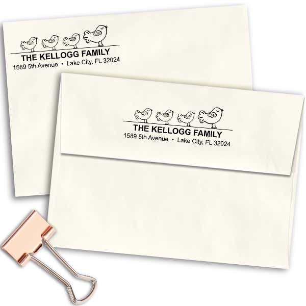 Bird Family Address Stamp