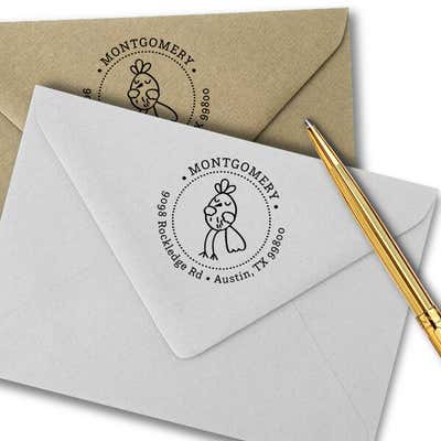 Dancing Bird Address Stamp - alternate view