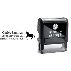 Prancing Horse Return Address Stamp Body and Design
