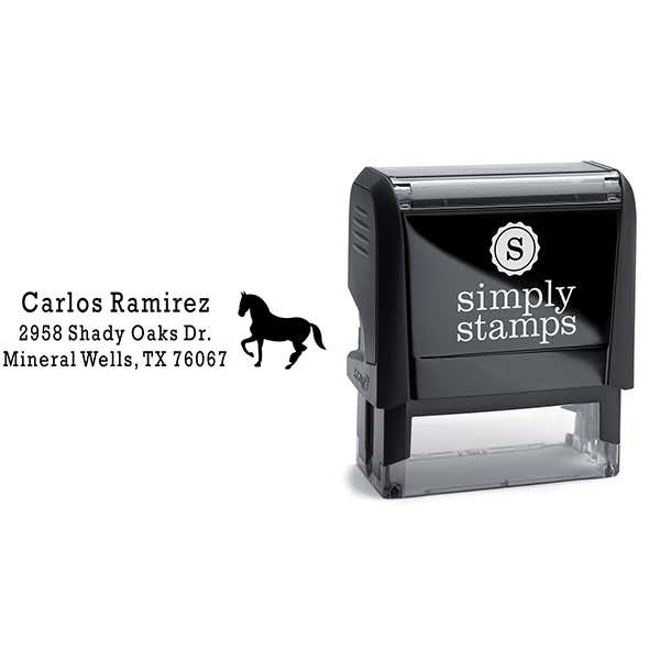 Prancing Horse Return Address Stamp Body and Design