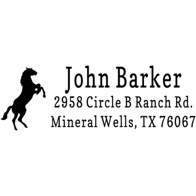 Rearing Horse Address Stamp