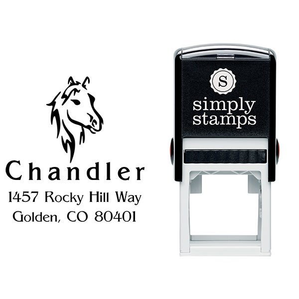 Chandler Horse Head Beauty Address Stamp Body and Design