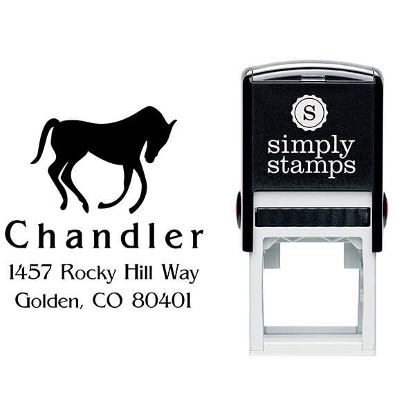 Bowing Horse Address Stamp Body and Design