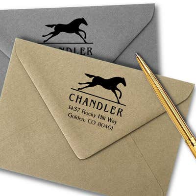 Running Horse Square Address Stamp - alternate view