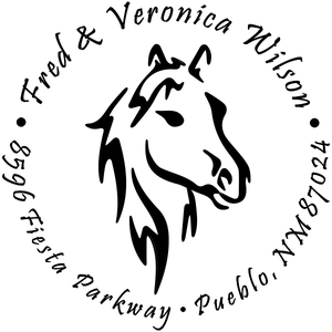 Beauty Horse Head Round Address Stamp