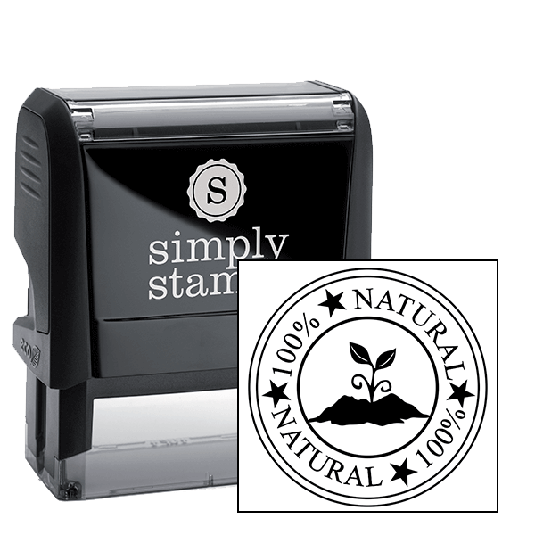 100% Natural Round Rubber Stamp