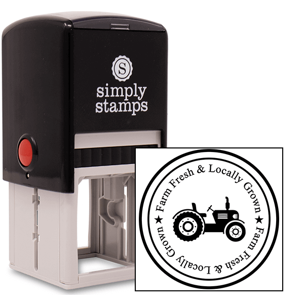 Farm Fresh and Locally Grown Rubber Stamp