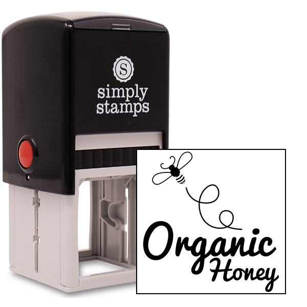 Organic Honey Bouncing Bee Rubber Stamp