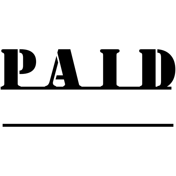 PAID Underlined Stock Stamp