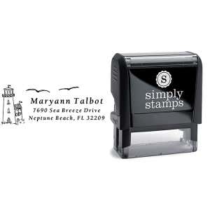 Lighthouse Birds Return Address Stamp Body and Design