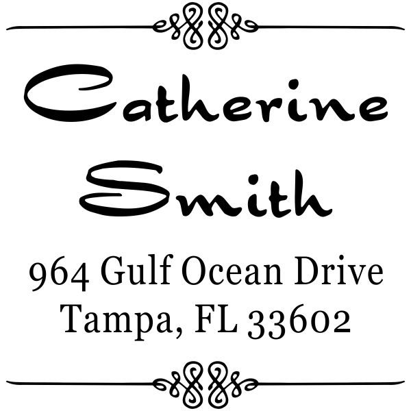 Smith Deco 4 Line Return Address Stamp