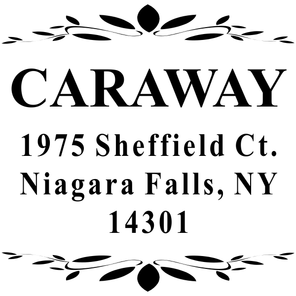 Caraway Leaf Deco Return Address Stamp
