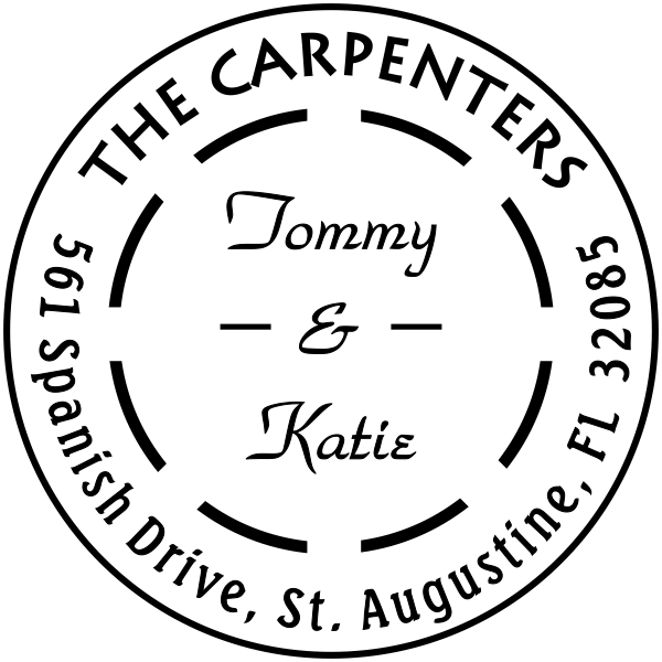 The Carpenters Double Dash Address Stamp