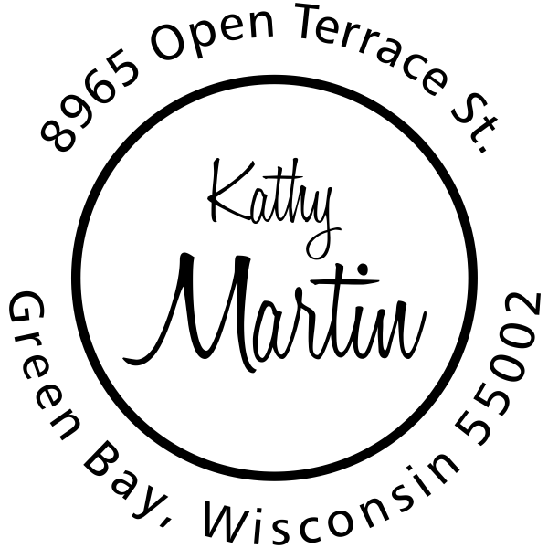Martin Center Name Address Stamp