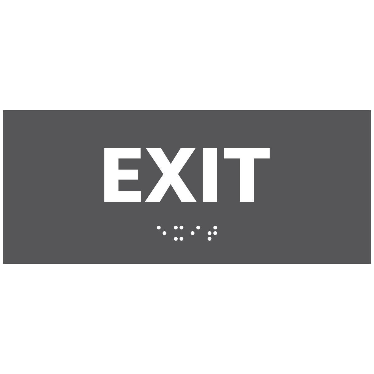 S2K - 8500733 2.5x6" Gray 1/8" Acrylic "Exit" w/ Braille