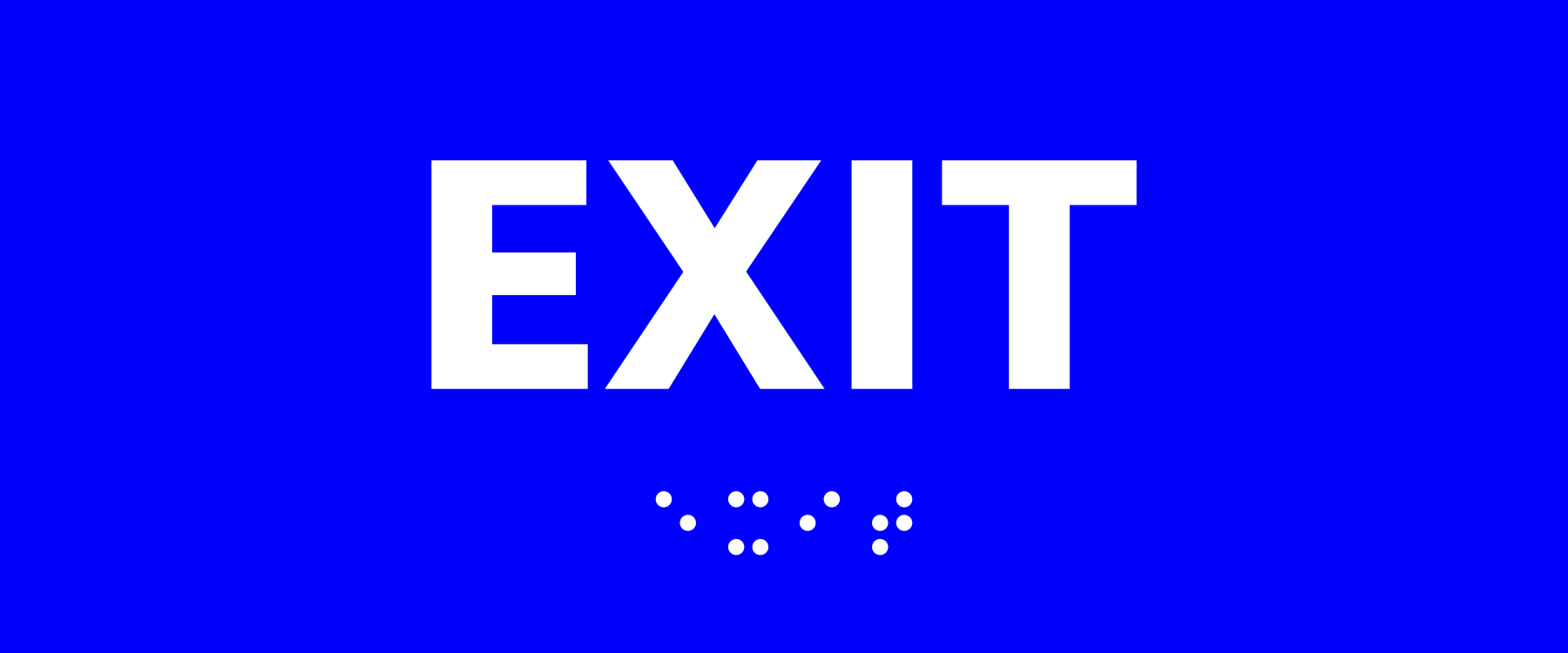 S2K - 8500734 2.5x6" Blue 1/8" Acrylic "Exit" w/ Braille