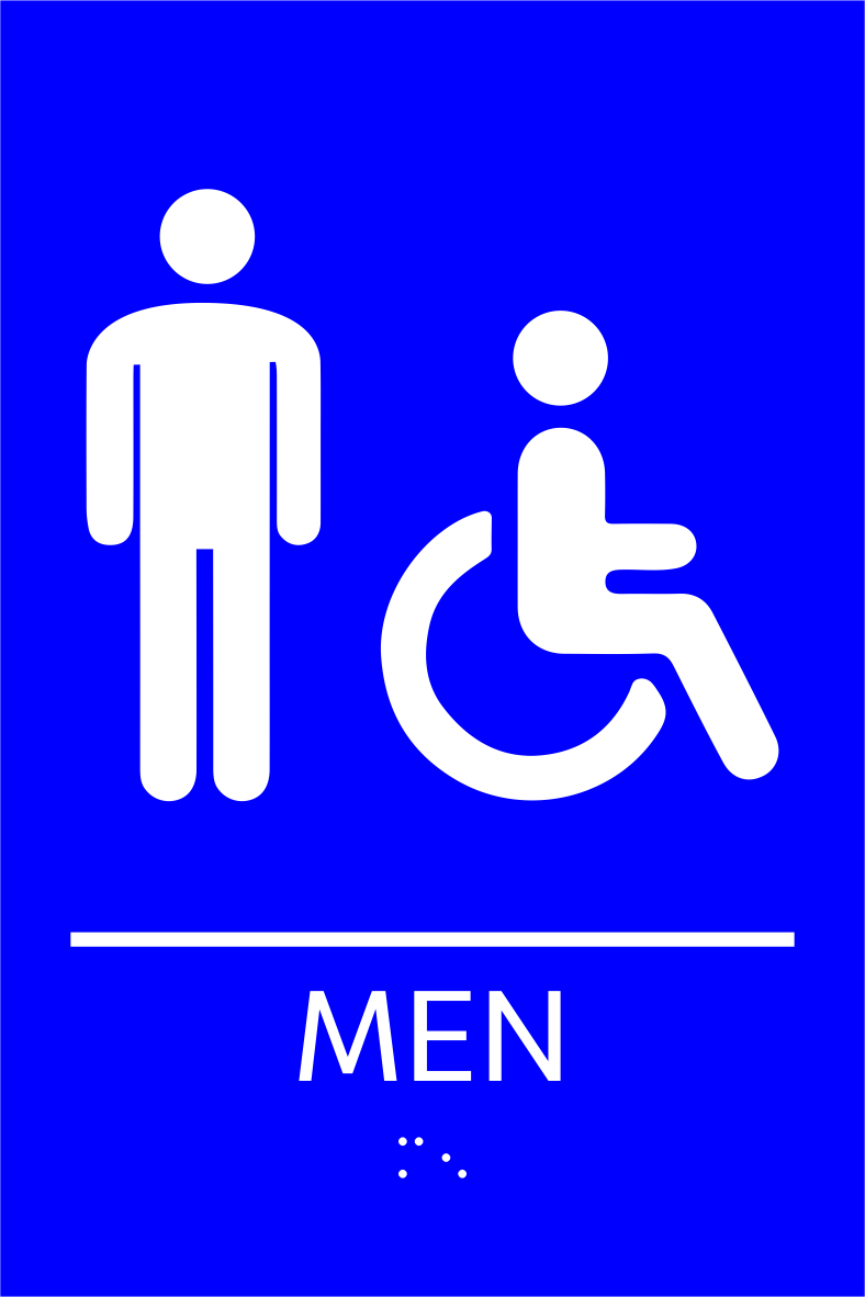 S2K - 8500762 6x9 Blue 1/8" Acrylic "Men's Restroom" w/ Braille