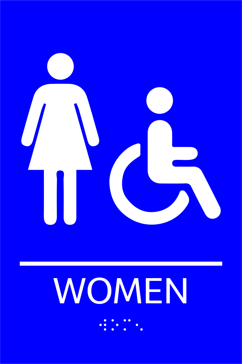 S2K - 8500763 6x9 Blue 1/8" Acrylic "Women's Restroom" w/ Braille
