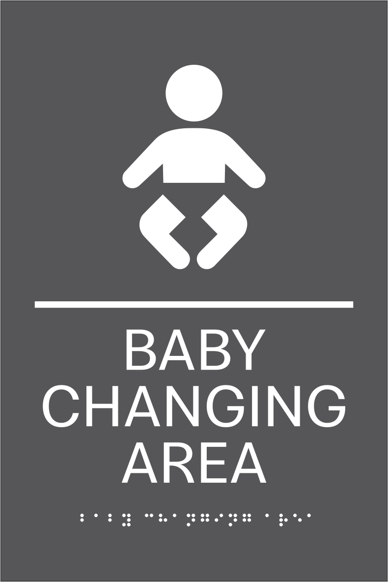 S2K - 8500824 6x9 Grey 1/8" Acrylic "Baby Changing" w/ Braille