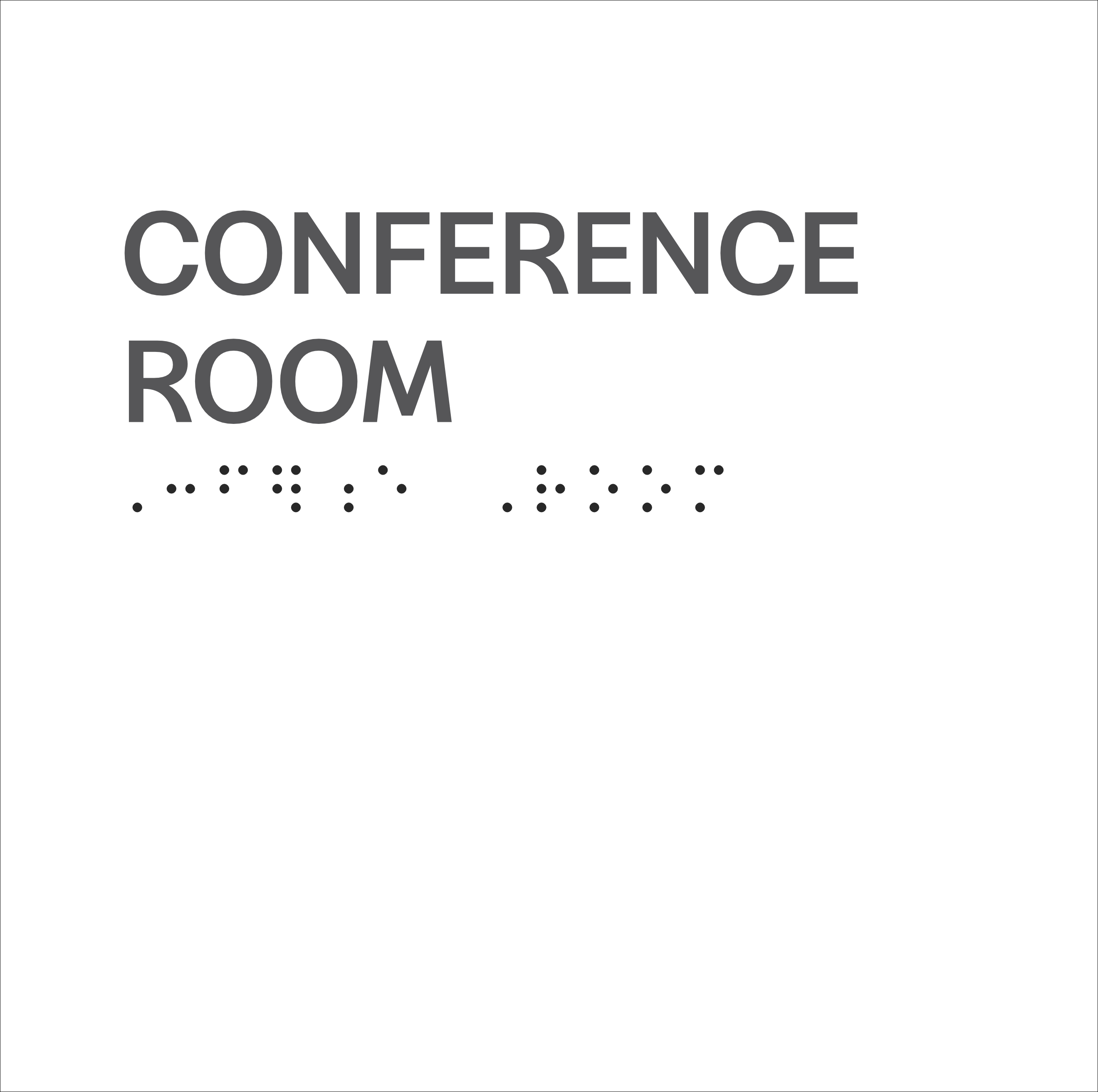 S2K - 8501016 Insert 9X9 White 1/4" Acrylic "Conference Room" w/ Braille