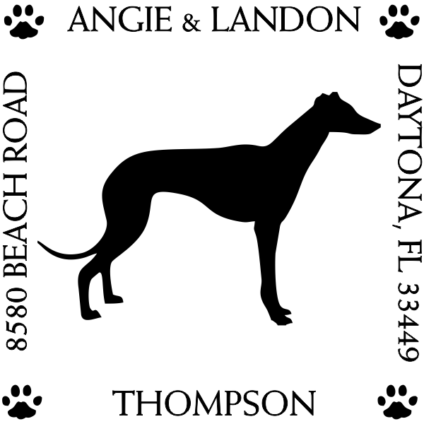 Greyhound Address Stamp