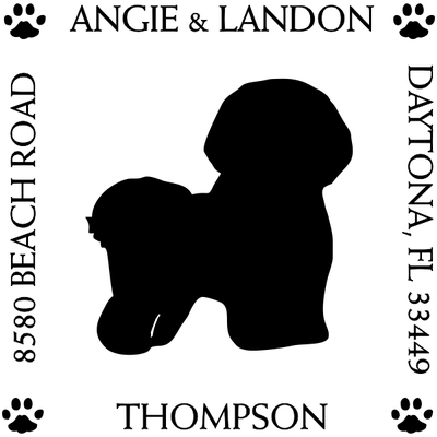 Bichon Frise Address Stamp