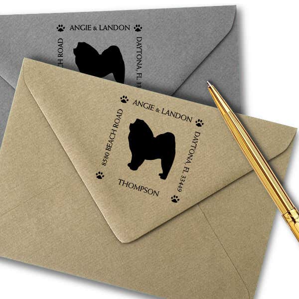 Chow Chow Pet Lover Dog Address Stamp