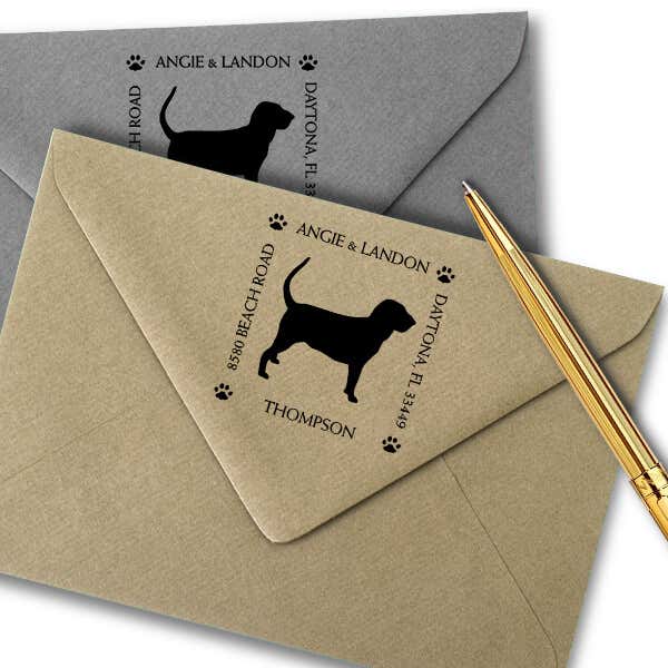 Hound Dog Pet Lover Dog Address Stamp