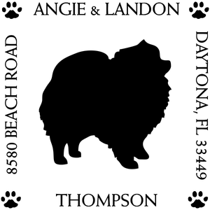 Pomeranian Dog Custom Address Stamp