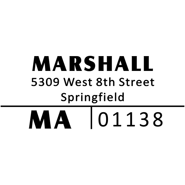 Split Line Return Address Stamp