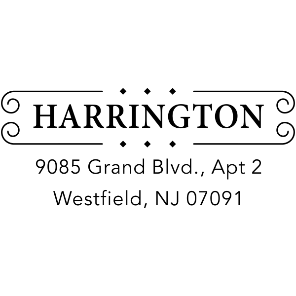 Harrington Diamond Deco Return Address Stamp