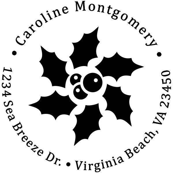 Star Holly Return Address Stamp
