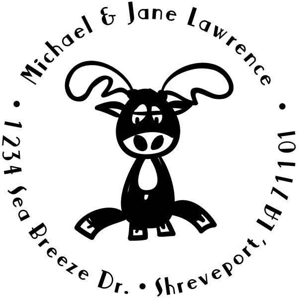 Lazy Reindeer Return Address Stamp