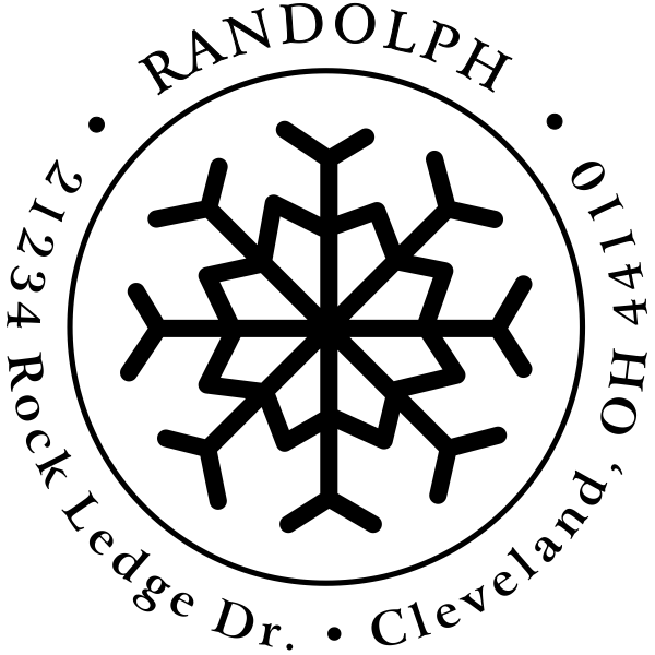 Eight Point Snowflake Return Address Stamp