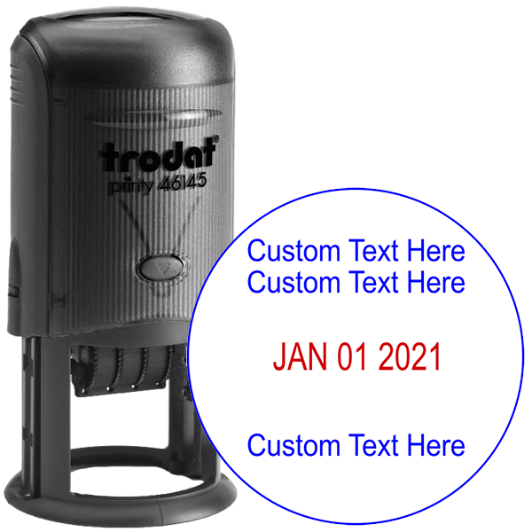 2 Line Top 1 Line Bottom Round Dater Stamp