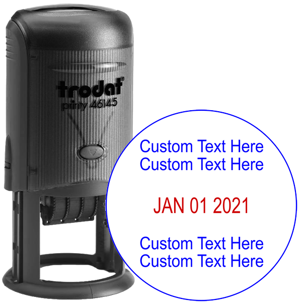 2 Line Top 2 Line Bottom Round Dater Stamp