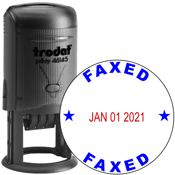 Round Self-Inking Dater Faxed Stamp
