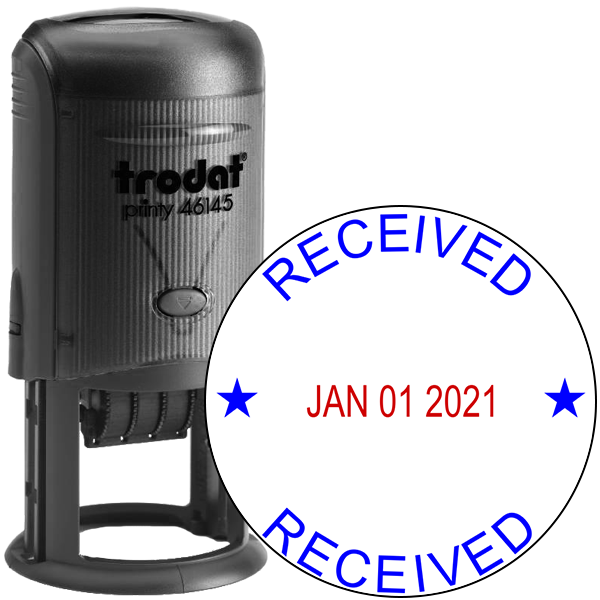 Round Self-Inking Dater Scanned Stamp