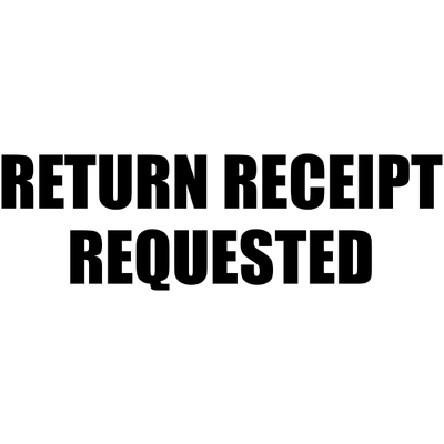 RETURN RECEIPT REQUESTED Stock Stamp - alternate view