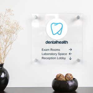 Custom 8"x8" Acrylic Sign with a Logo and Brand Name