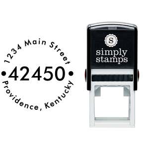 Round ZIP Address Stamp Body and Imprint