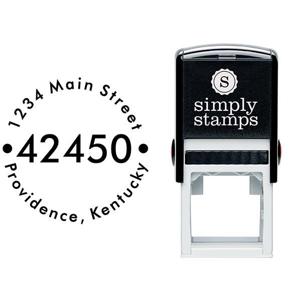Round ZIP Address Stamp Body and Imprint