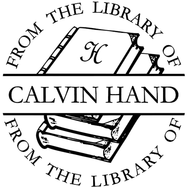 Round From The Library Of - Self-Inking Rubber Stamp