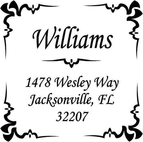 Square Deco Address Stamp
