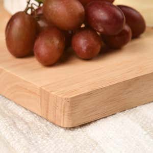 Closeup of corner of maple cutting board