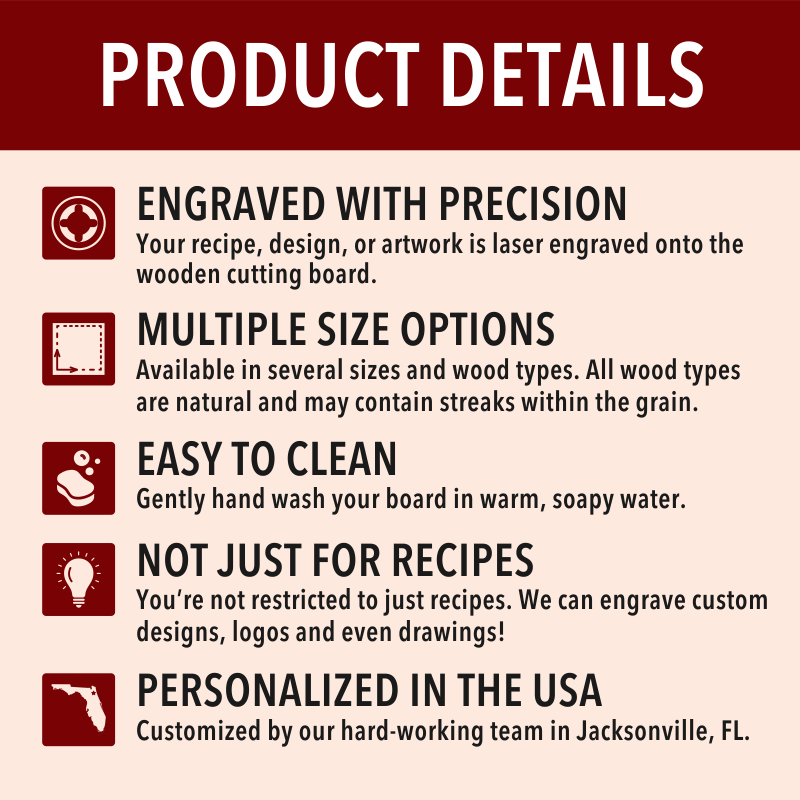 Personalize Your Own Cutting Board Product Details
