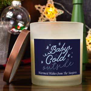 Baby It's Cold Outside Candle Christmas Background